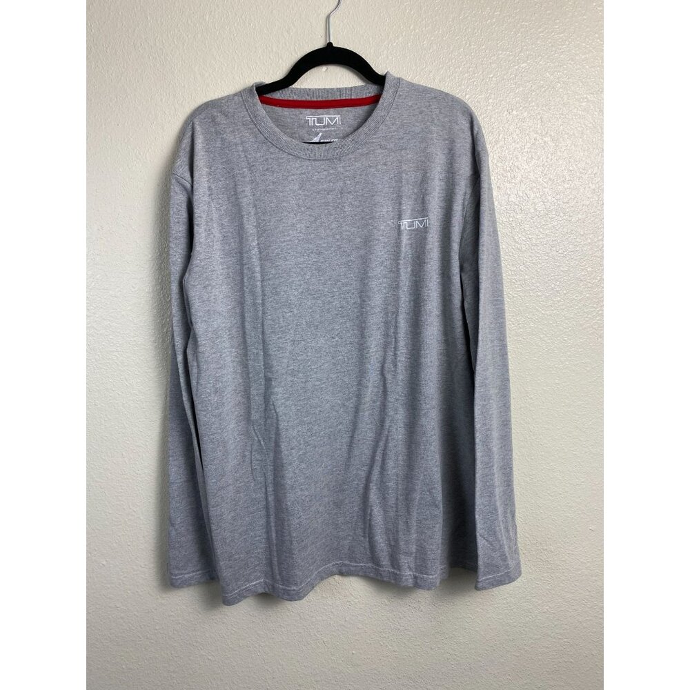 Tumi X Air India Long Sleeve Tee Shirt Men size XL Gray Crew Neck Classic Casual